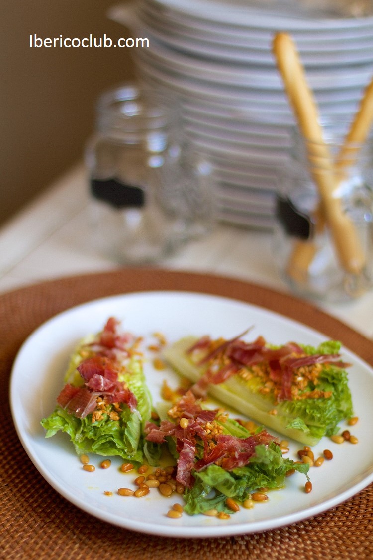 Fresh and Unique Appetizer | Jamon Iberico with romain lettuce